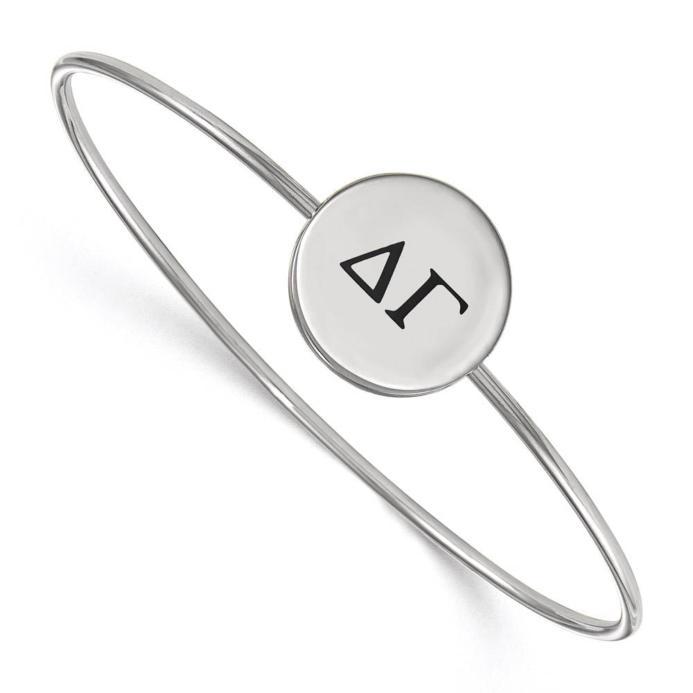 Sterling Silver Delta Gamma Enamel Greek Letters Bangle - 7 in., Item B15216 by The Black Bow Jewelry Co.