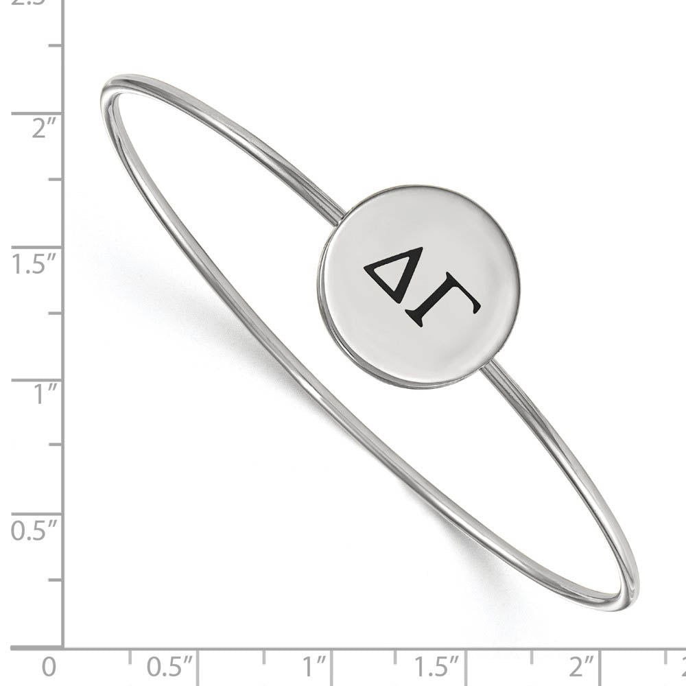Alternate view of the Sterling Silver Delta Gamma Enamel Greek Letters Bangle - 7 in. by The Black Bow Jewelry Co.