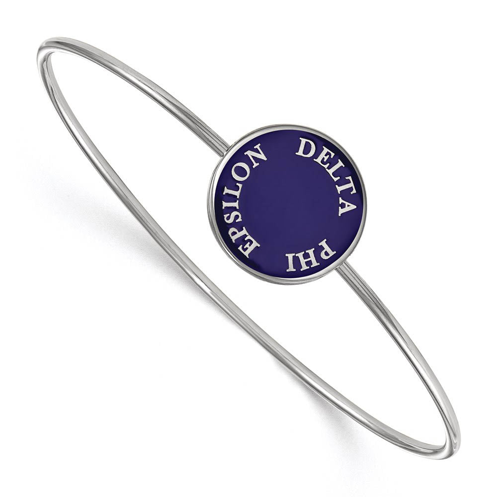 Sterling Silver Delta Phi Epsilon Blue Enamel Bangle - 7 in., Item B15220 by The Black Bow Jewelry Co.