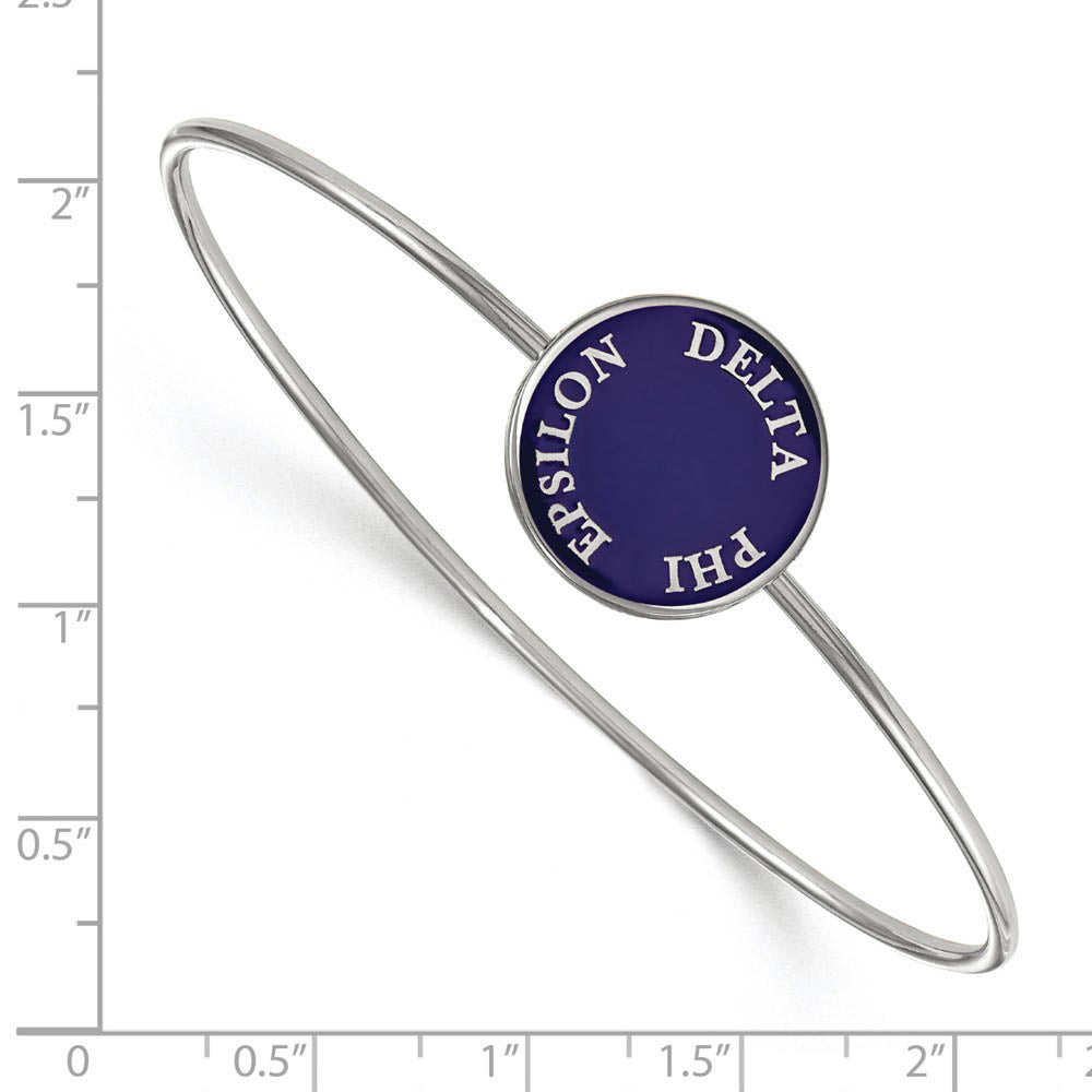 Alternate view of the Sterling Silver Delta Phi Epsilon Blue Enamel Bangle - 7 in. by The Black Bow Jewelry Co.