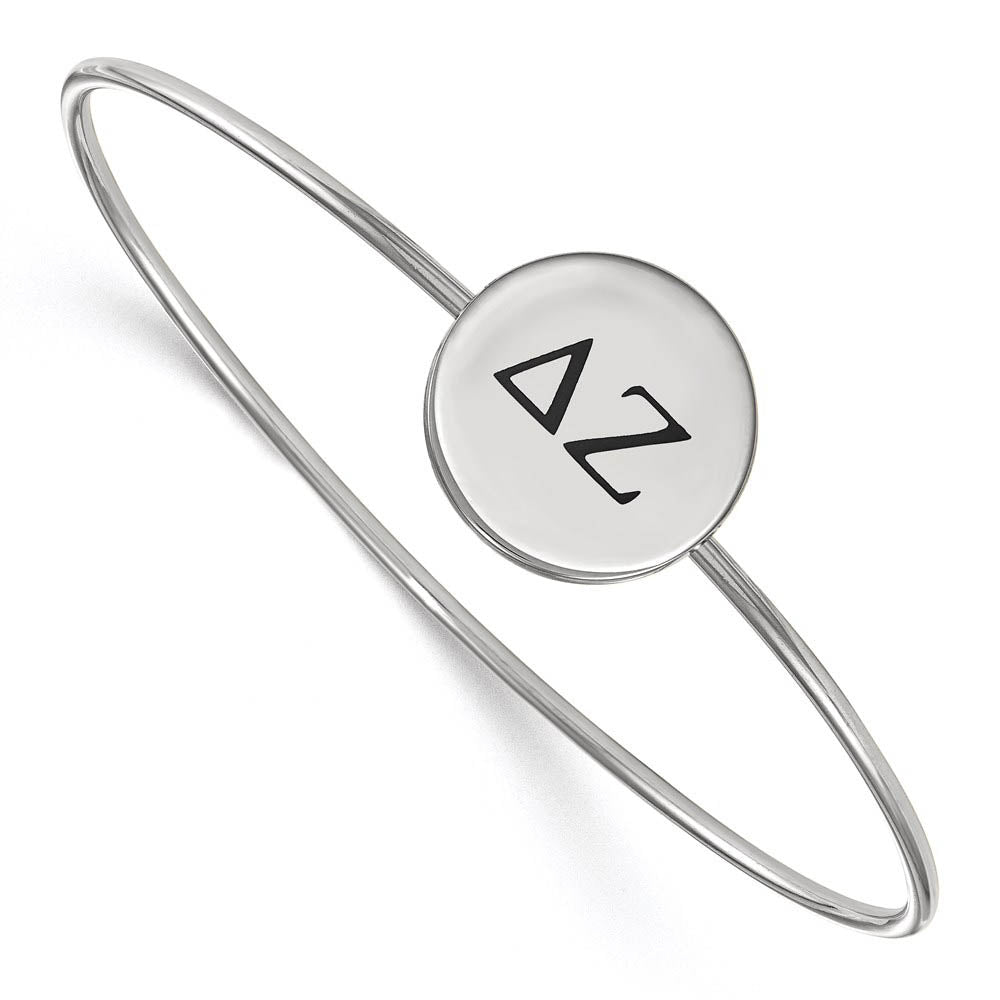 Sterling Silver Delta Zeta Enamel Greek Letters Bangle - 7 in., Item B15230 by The Black Bow Jewelry Co.