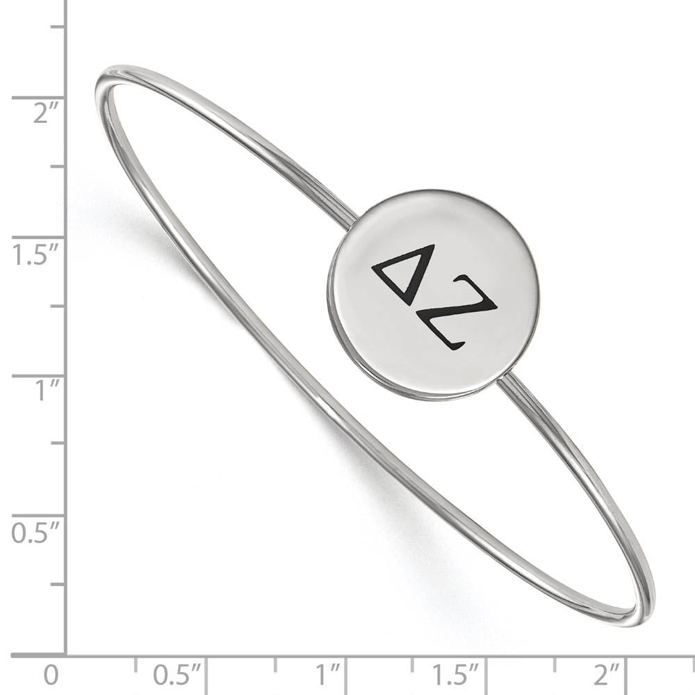 Alternate view of the Sterling Silver Delta Zeta Enamel Greek Letters Bangle - 7 in. by The Black Bow Jewelry Co.