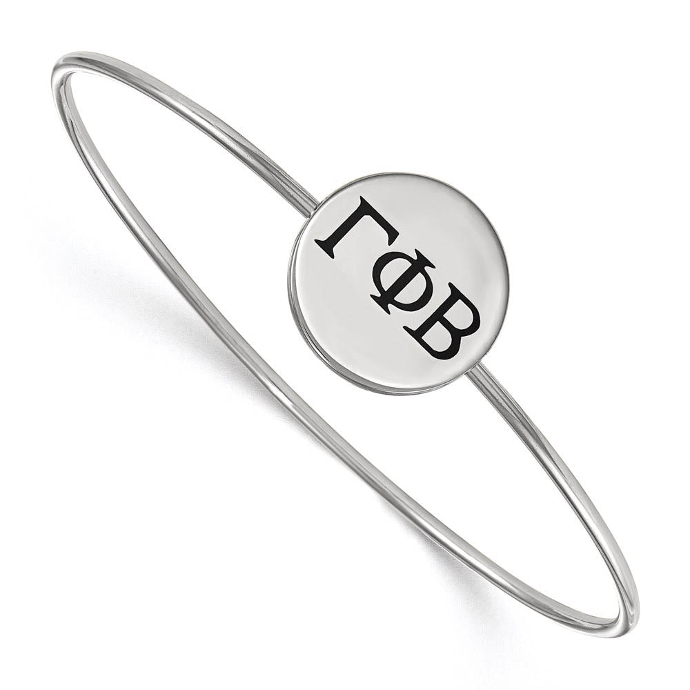 Sterling Silver Gamma Phi Beta Enamel Greek Letters Bangle - 7 in., Item B15237 by The Black Bow Jewelry Co.