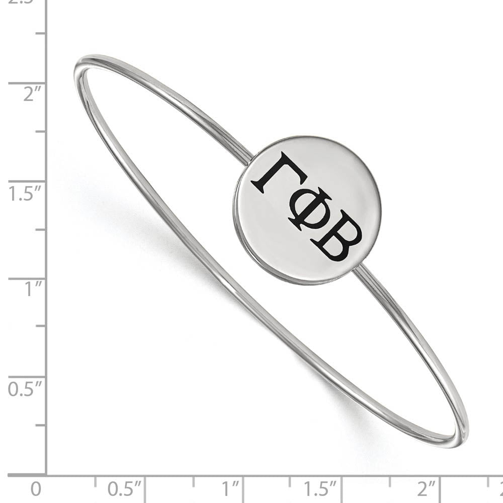 Alternate view of the Sterling Silver Gamma Phi Beta Enamel Greek Letters Bangle - 7 in. by The Black Bow Jewelry Co.