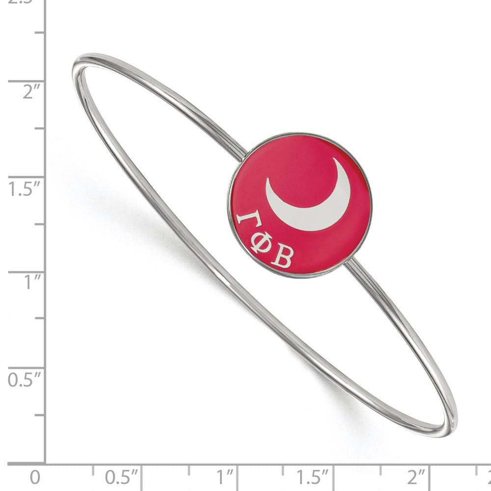 Alternate view of the Sterling Silver Gamma Phi Beta Enamel Bangle - 7 in. by The Black Bow Jewelry Co.