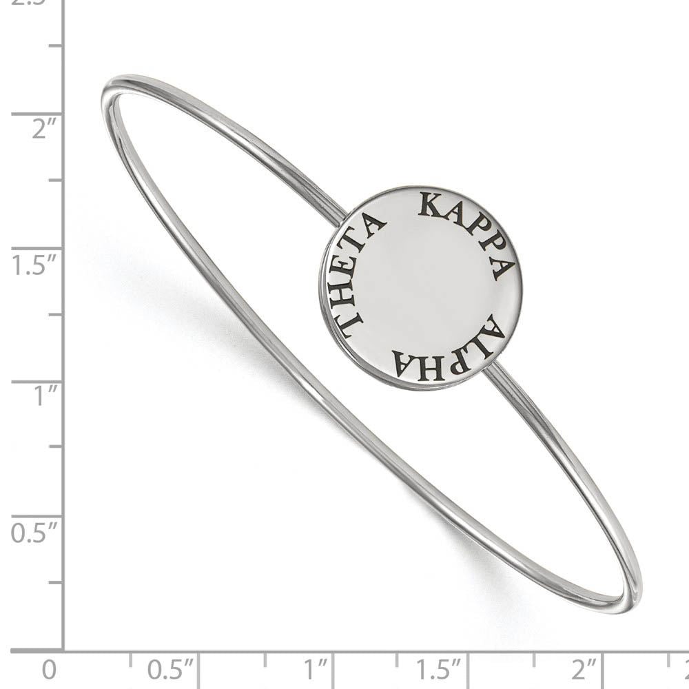Alternate view of the Sterling Silver Kappa Alpha Theta Enamel Black Letters Bangle - 7 in. by The Black Bow Jewelry Co.