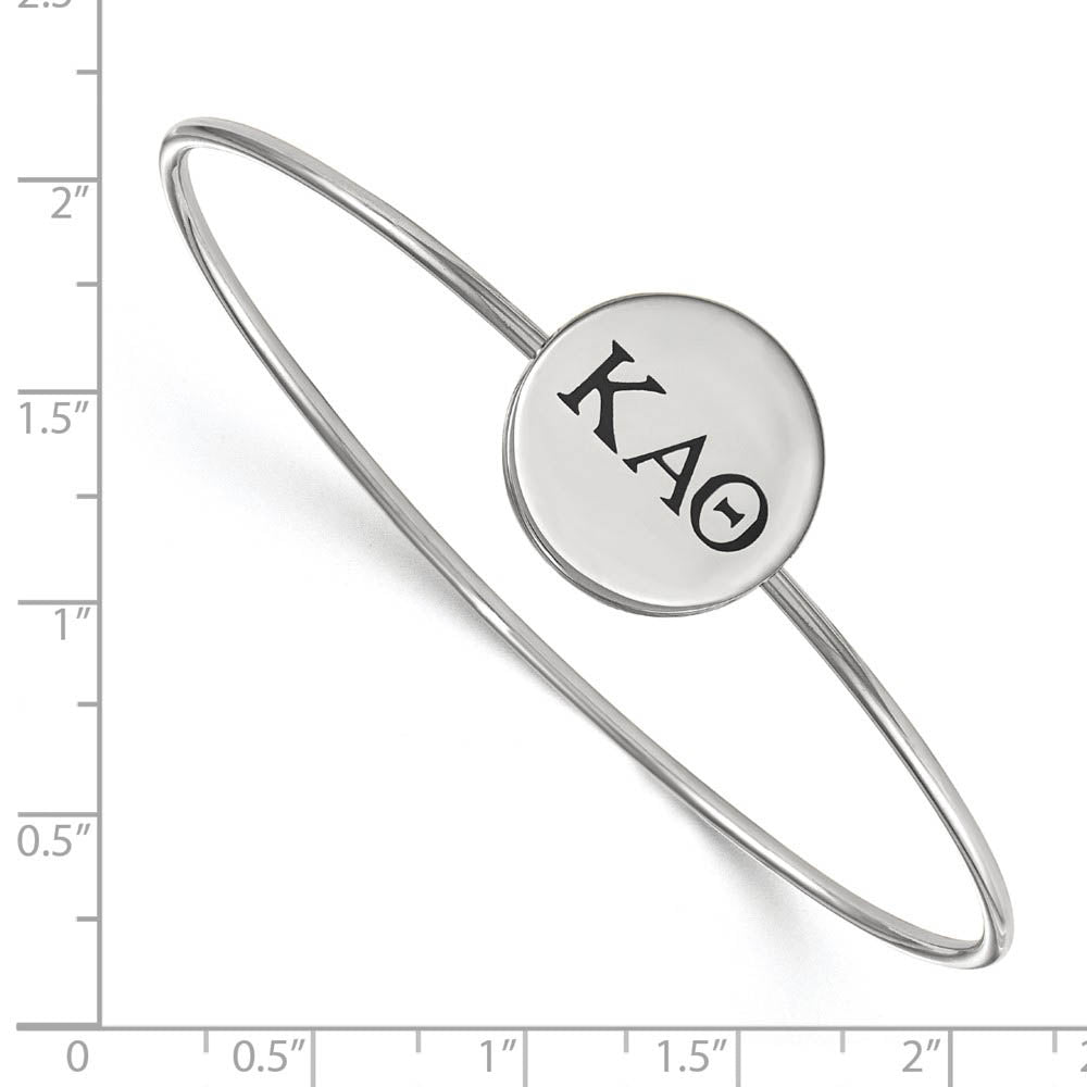 Alternate view of the Sterling Silver Kappa Alpha Theta Enamel Bangle - 7 in. by The Black Bow Jewelry Co.
