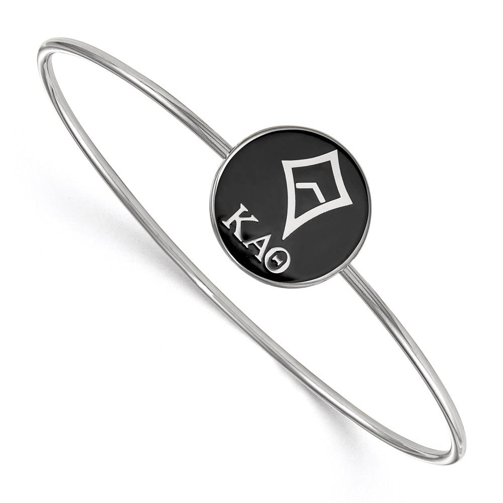 Sterling Silver Kappa Alpha Theta Black Enamel Kite Bangle - 7 in., Item B15246 by The Black Bow Jewelry Co.