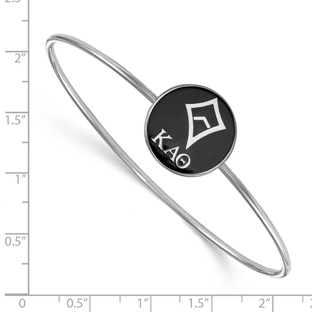 Alternate view of the Sterling Silver Kappa Alpha Theta Black Enamel Kite Bangle - 7 in. by The Black Bow Jewelry Co.