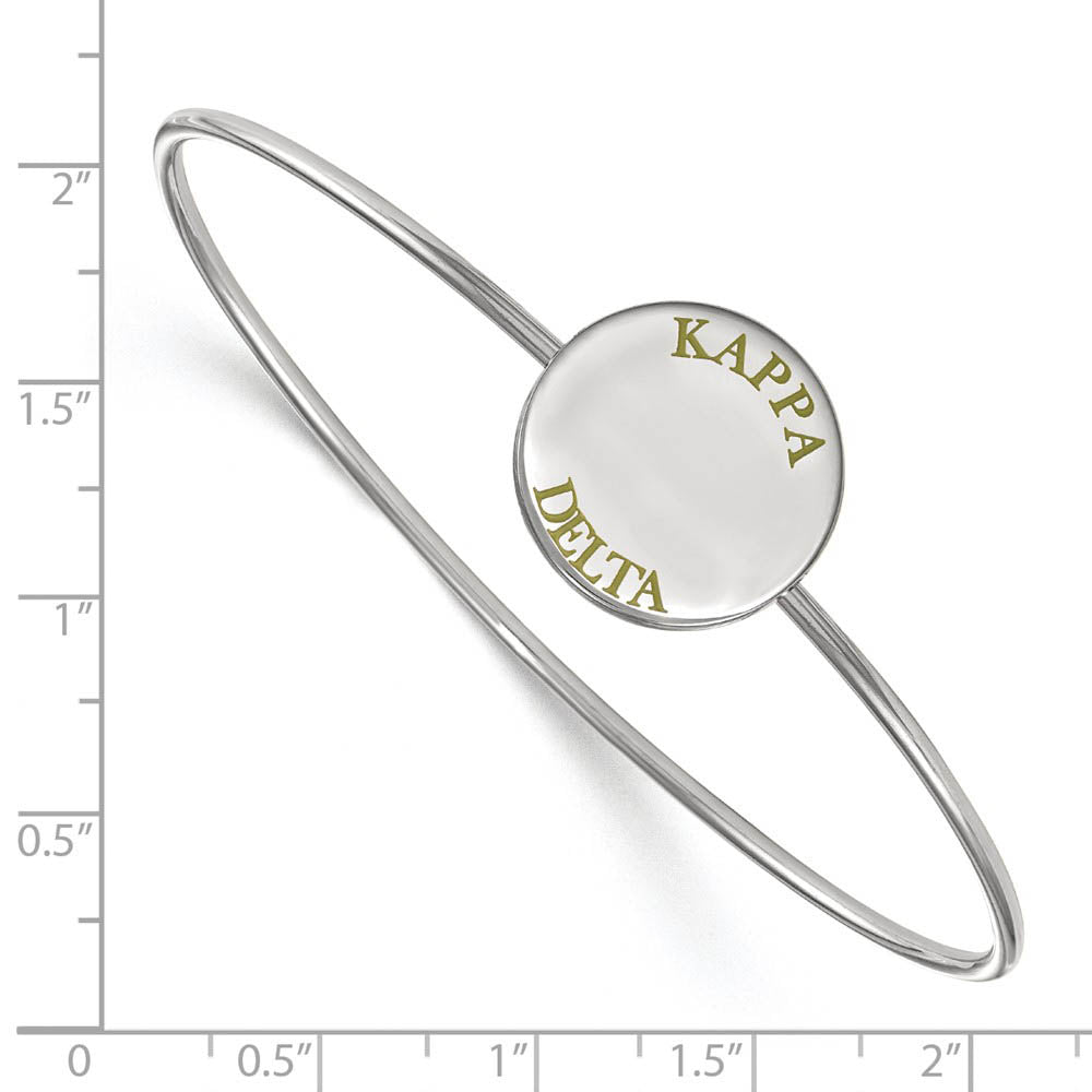 Alternate view of the Sterling Silver Kappa Delta Enamel Green Letters Bangle - 7 in. by The Black Bow Jewelry Co.