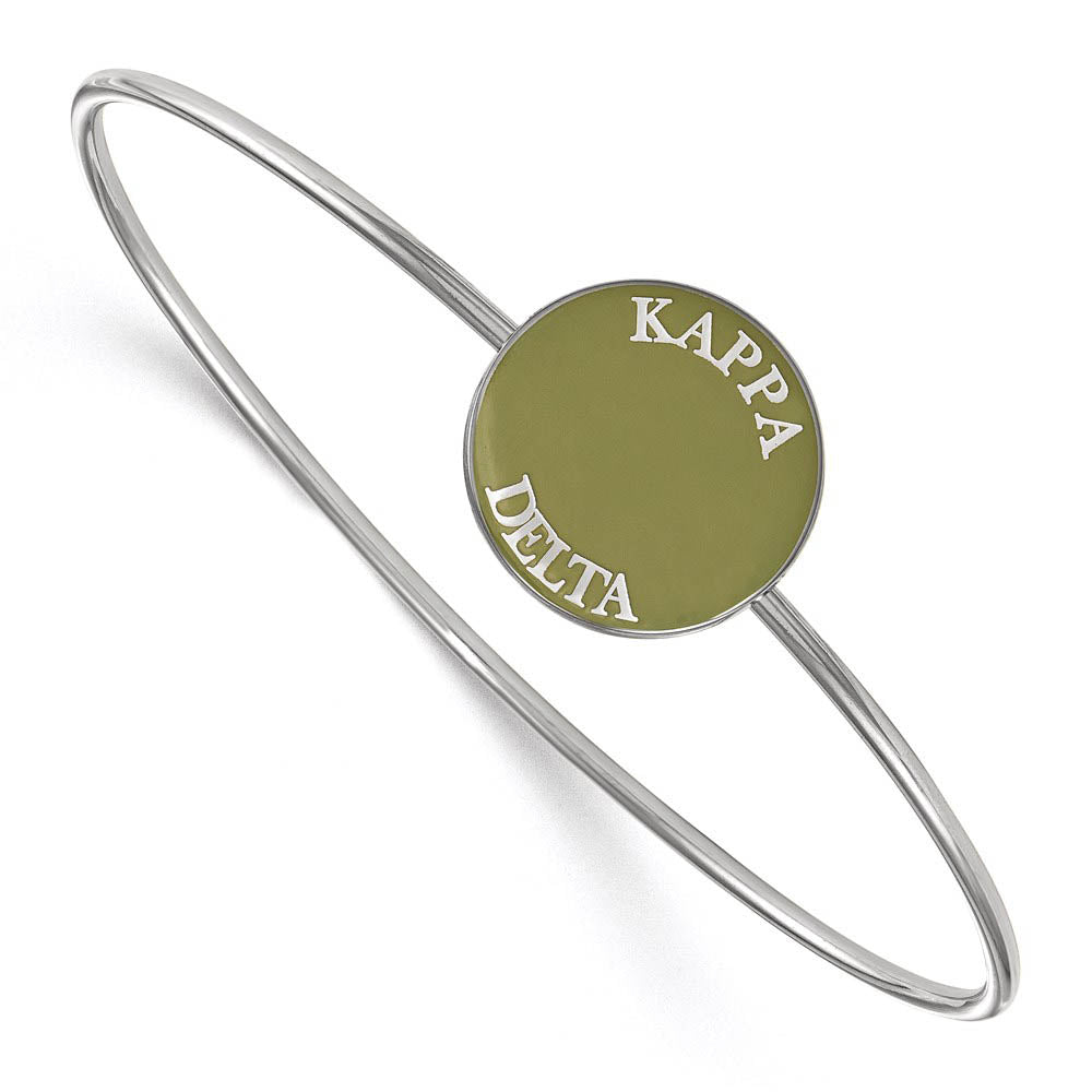 Sterling Silver Kappa Delta Green Enamel Bangle - 7 in., Item B15248 by The Black Bow Jewelry Co.
