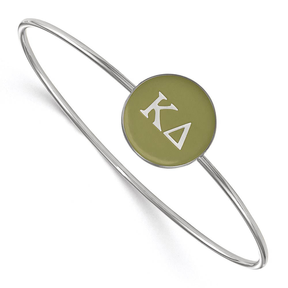 Sterling Silver Kappa Delta Green Enamel Greek Bangle - 7 in., Item B15250 by The Black Bow Jewelry Co.