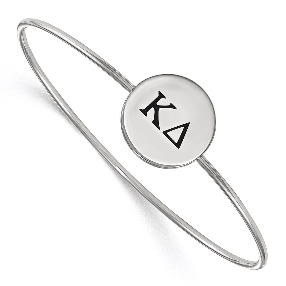 Sterling Silver Kappa Delta Enamel Greek Letters Bangle - 7 in., Item B15251 by The Black Bow Jewelry Co.