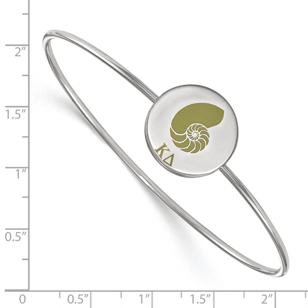 Alternate view of the Sterling Silver Kappa Delta Enamel Green Conch Shell Bangle - 7 in. by The Black Bow Jewelry Co.