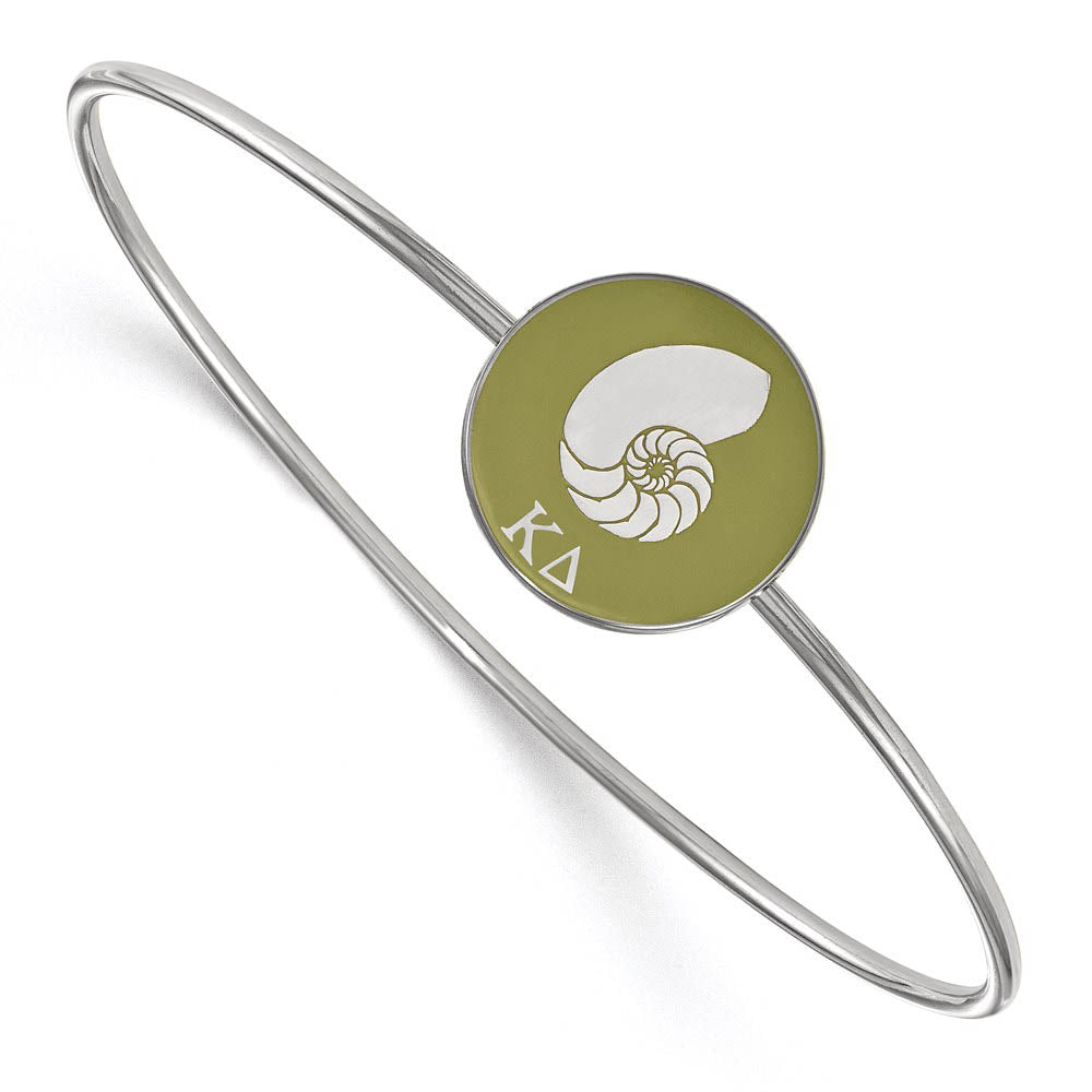 Sterling Silver Kappa Delta Enamel Bangle - 7 in., Item B15253 by The Black Bow Jewelry Co.