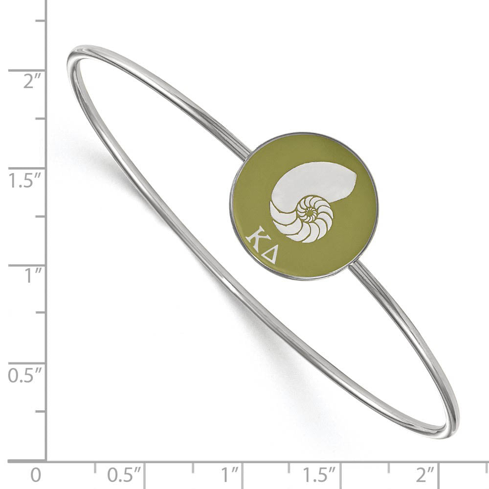 Alternate view of the Sterling Silver Kappa Delta Enamel Bangle - 7 in. by The Black Bow Jewelry Co.