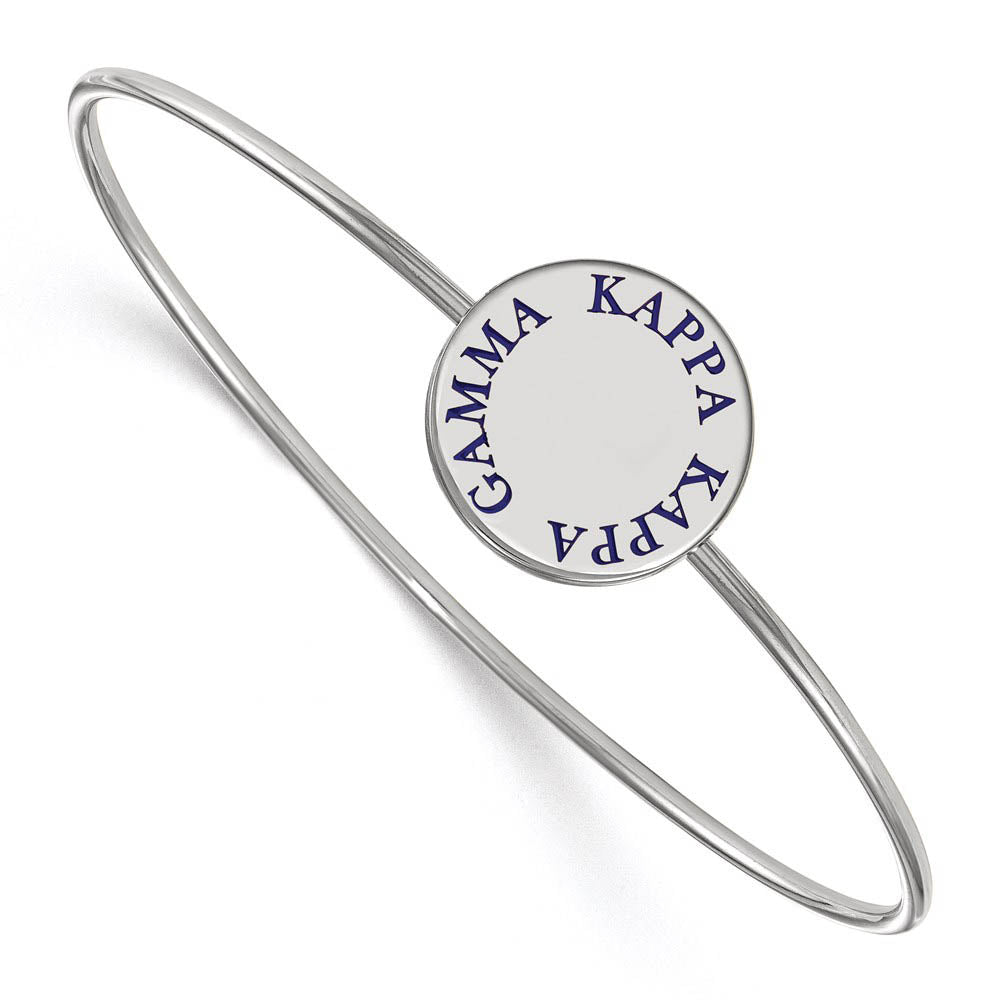 Sterling Silver Kappa Kappa Gamma Enamel Blue Letters Bangle - 7 in., Item B15254 by The Black Bow Jewelry Co.
