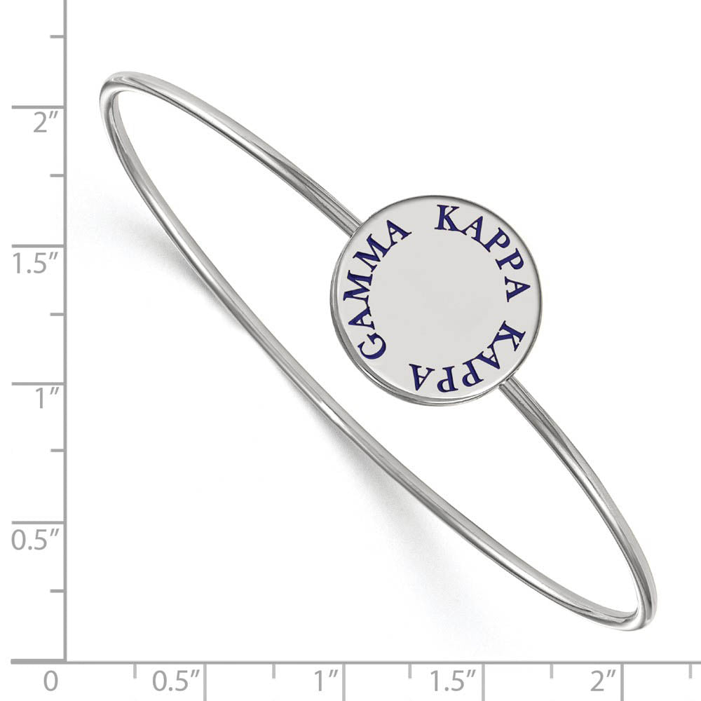 Alternate view of the Sterling Silver Kappa Kappa Gamma Enamel Blue Letters Bangle - 7 in. by The Black Bow Jewelry Co.