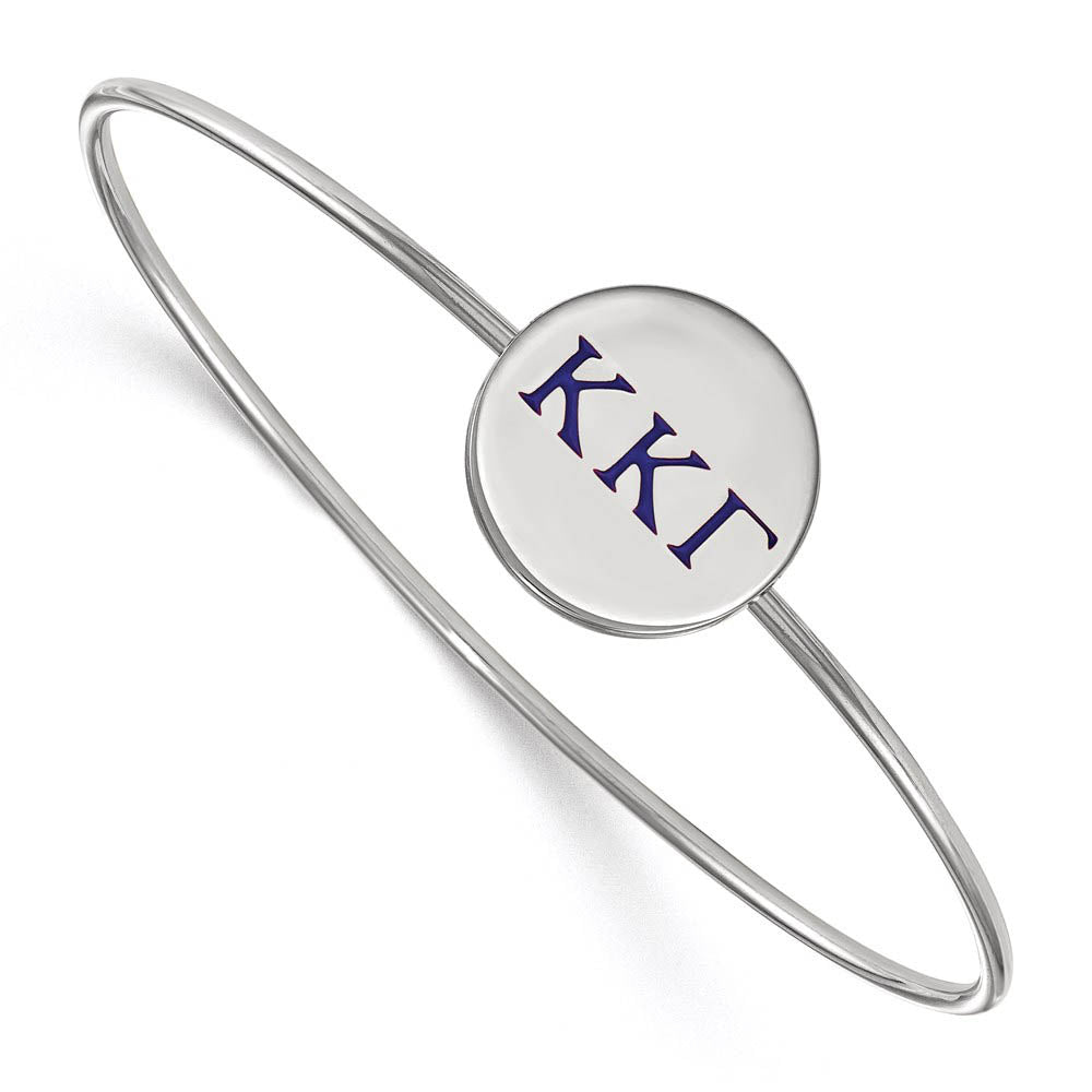 Sterling Silver Kappa Kappa Gamma Enamel Greek Letters Bangle - 7 in., Item B15256 by The Black Bow Jewelry Co.