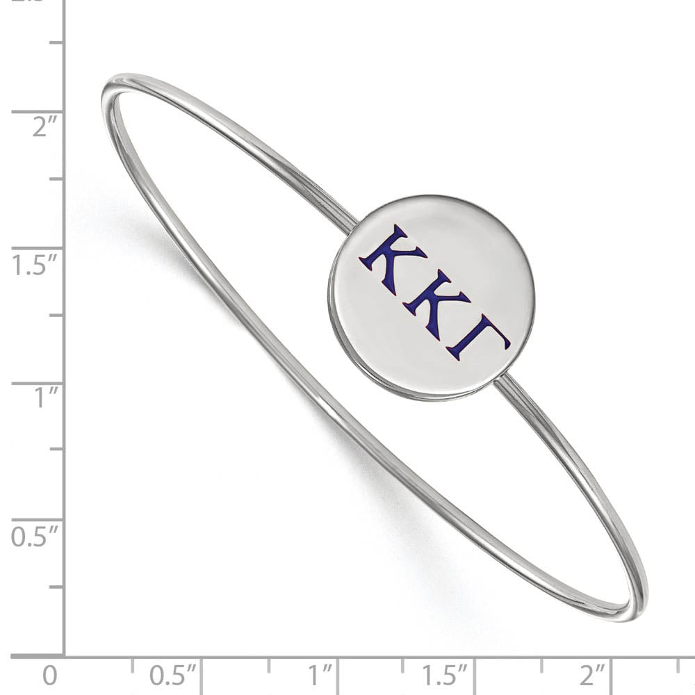 Alternate view of the Sterling Silver Kappa Kappa Gamma Enamel Greek Letters Bangle - 7 in. by The Black Bow Jewelry Co.