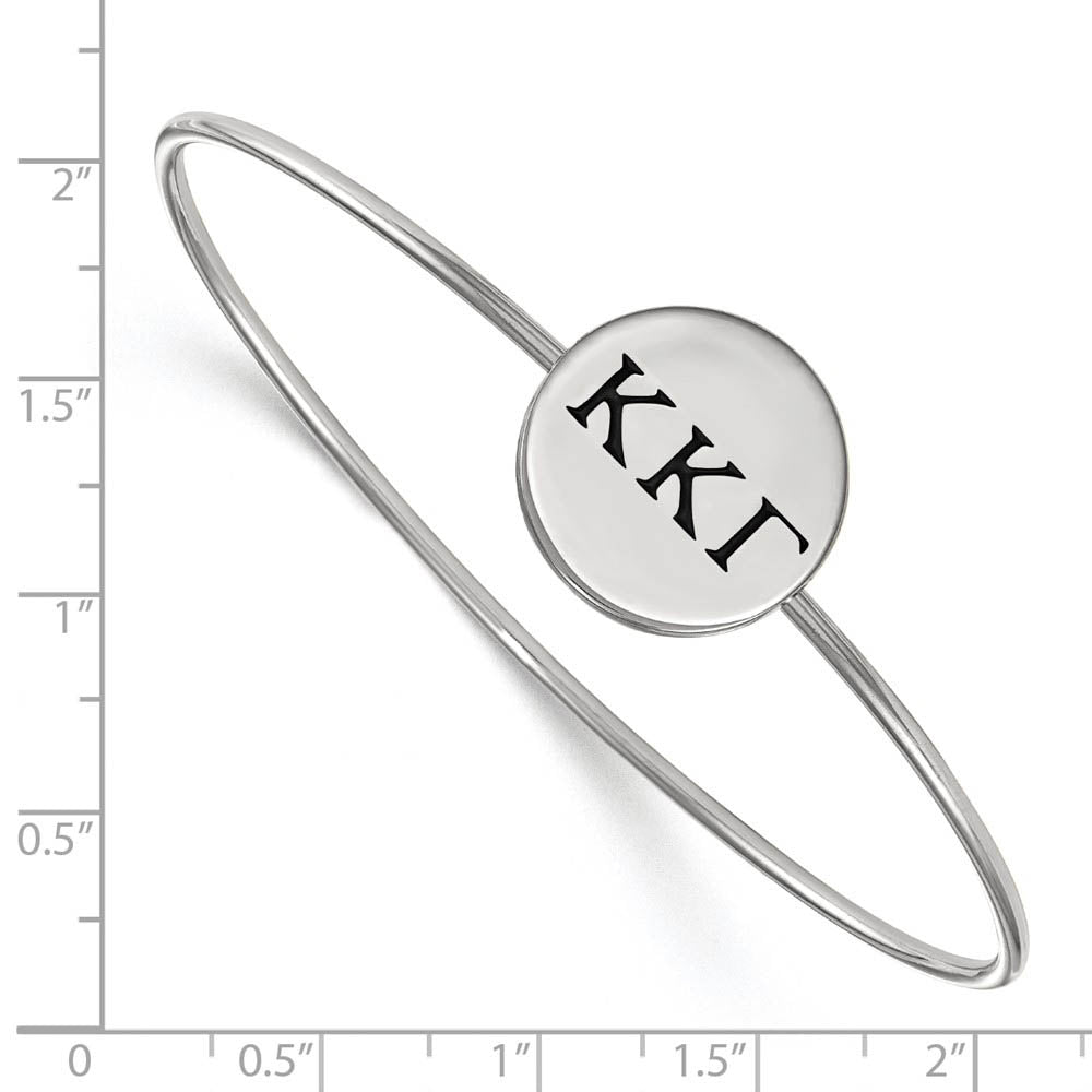 Alternate view of the Sterling Silver Kappa Kappa Gamma Enamel Black Greek Bangle - 7 in. by The Black Bow Jewelry Co.