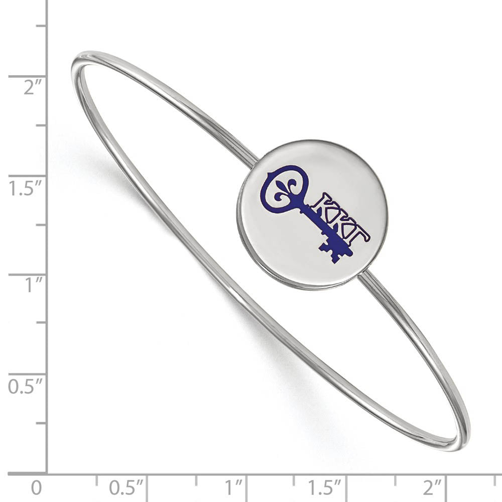 Alternate view of the Sterling Silver Kappa Kappa Gamma Enamel Key Bangle - 7 in. by The Black Bow Jewelry Co.