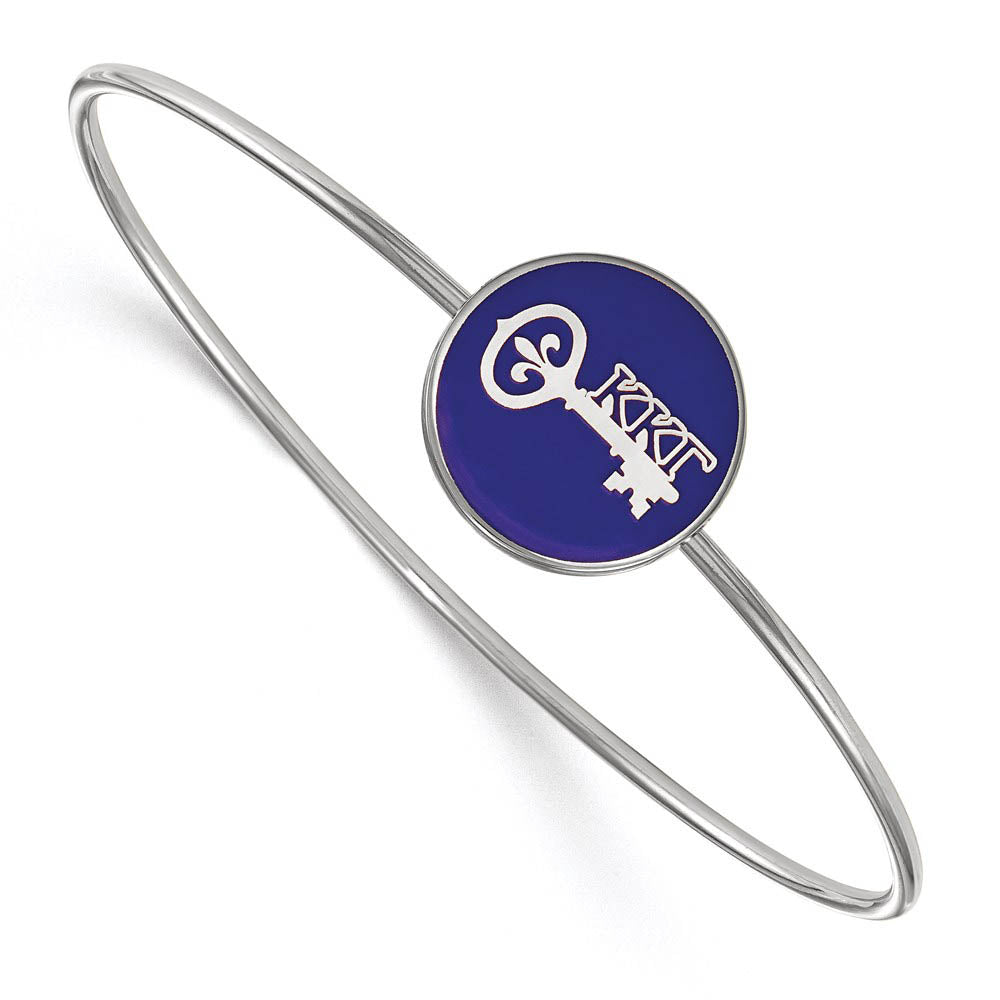 Sterling Silver Kappa Kappa Gamma Enamel Bangle - 7 in., Item B15260 by The Black Bow Jewelry Co.