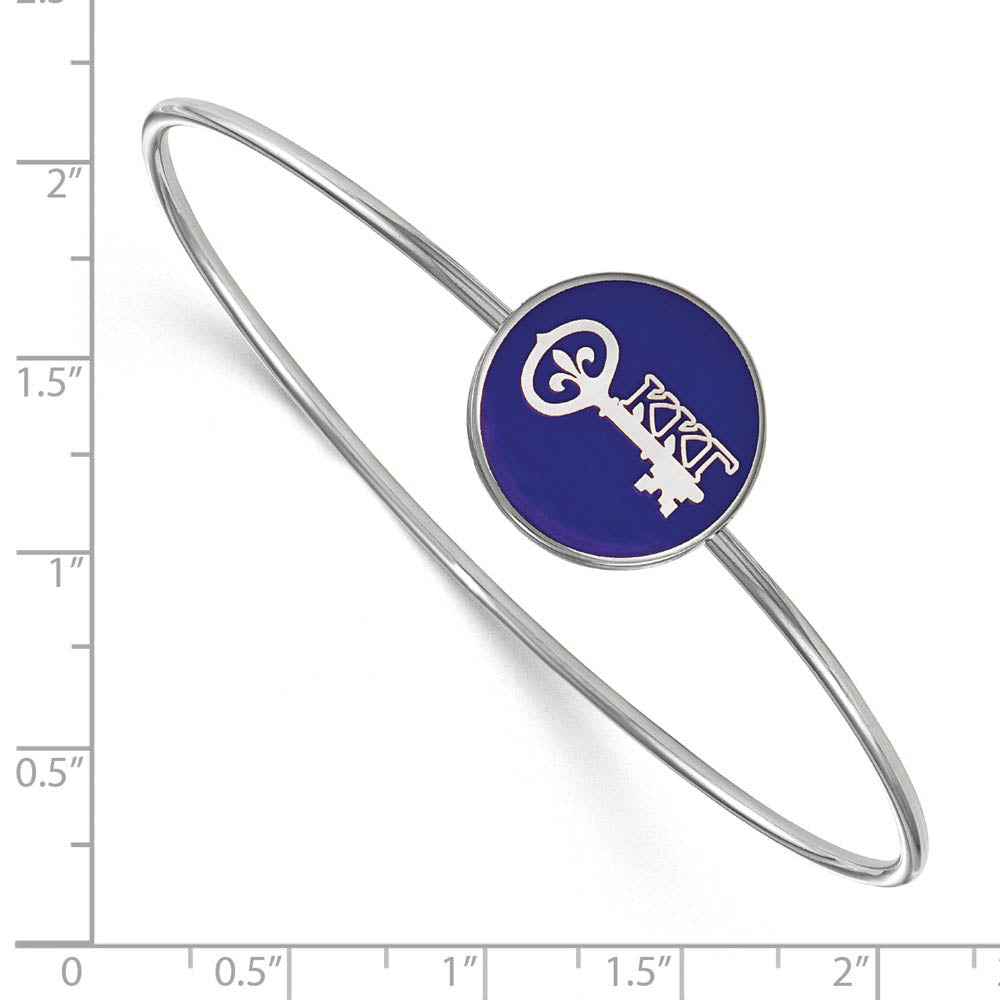 Alternate view of the Sterling Silver Kappa Kappa Gamma Enamel Bangle - 7 in. by The Black Bow Jewelry Co.