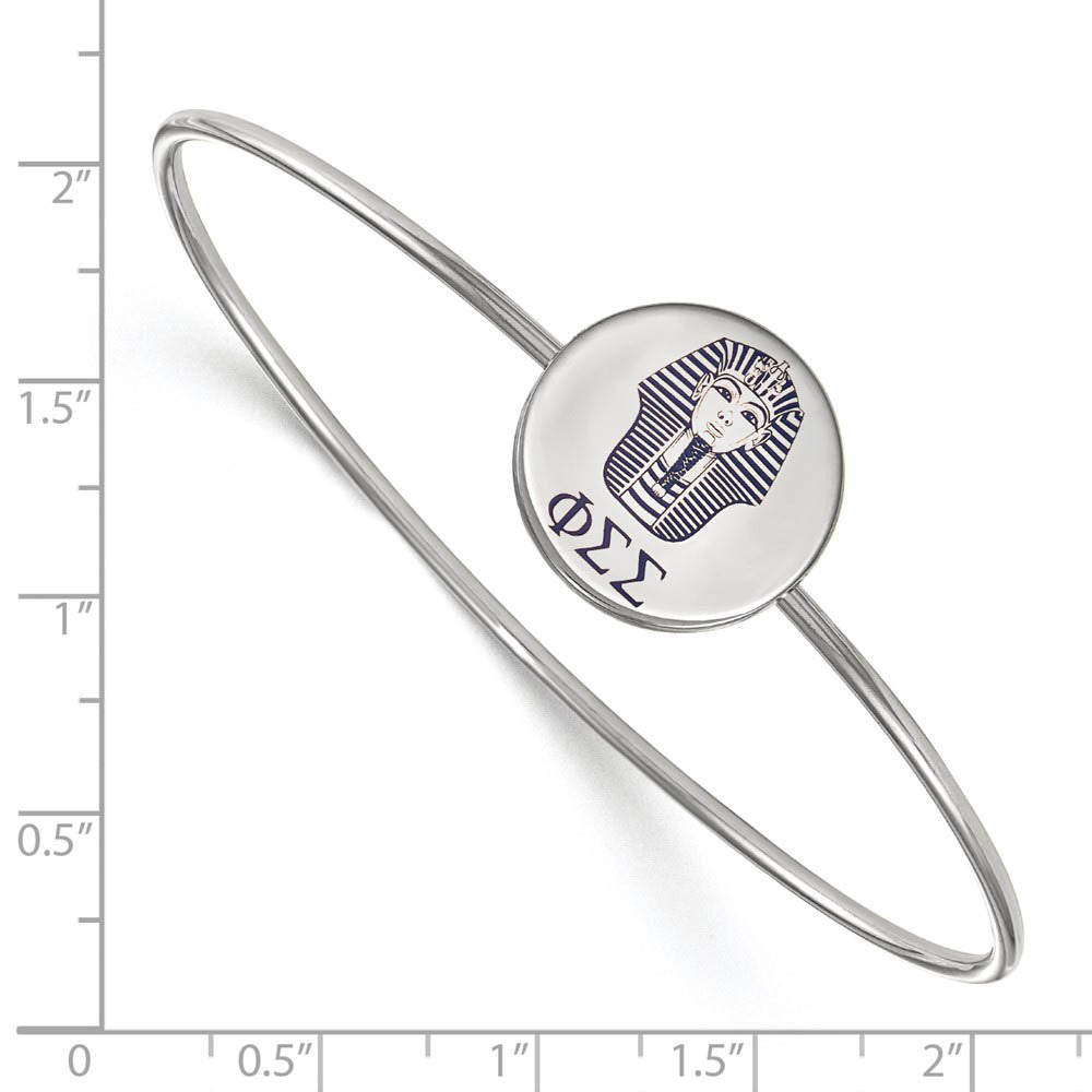 Alternate view of the Sterling Silver Phi Sigma Sigma Enamel Sphinx Bangle - 7 in. by The Black Bow Jewelry Co.