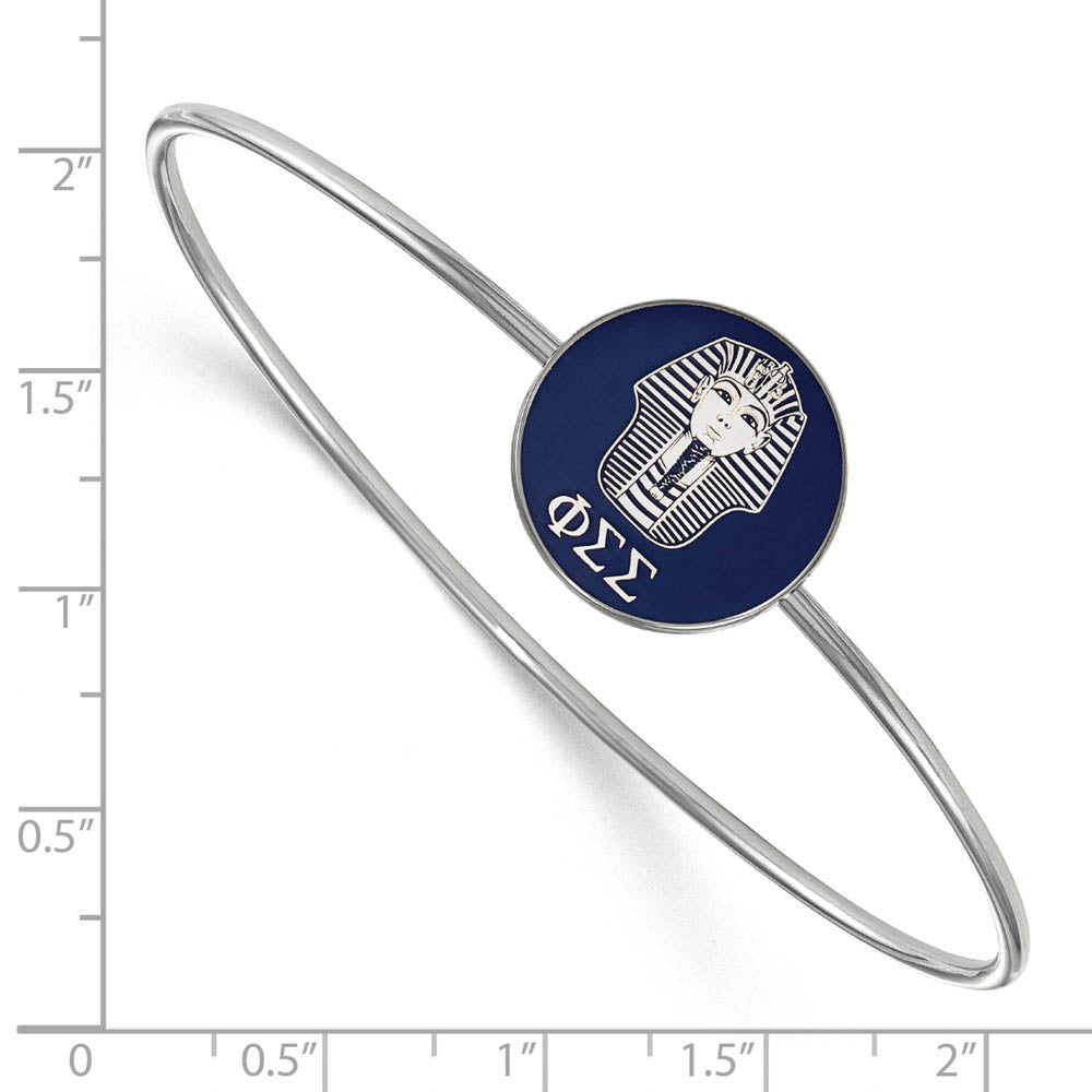 Alternate view of the Sterling Silver Phi Sigma Sigma Enamel Bangle - 7 in. by The Black Bow Jewelry Co.