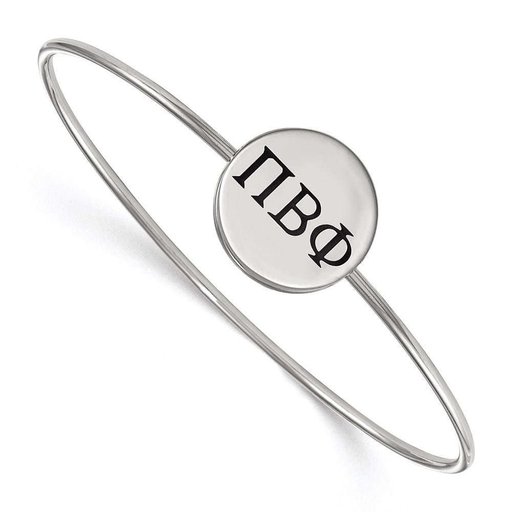 Sterling Silver Pi Beta Phi Enamel Greek Letters Bangle - 7 in., Item B15279 by The Black Bow Jewelry Co.