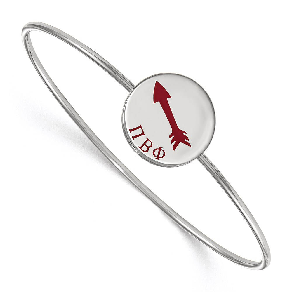 Sterling Silver Pi Beta Phi Enamel Arrow Bangle - 7 in., Item B15280 by The Black Bow Jewelry Co.