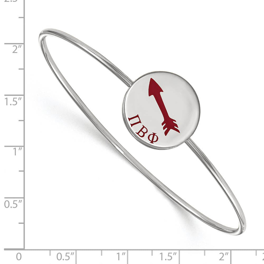 Alternate view of the Sterling Silver Pi Beta Phi Enamel Arrow Bangle - 7 in. by The Black Bow Jewelry Co.