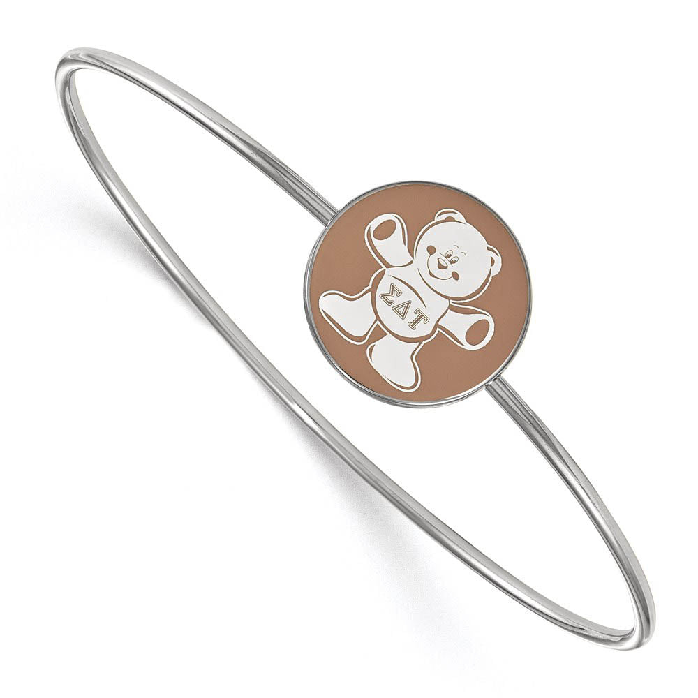 Sterling Silver Sigma Delta Tau Enamel Bangle - 7 in., Item B15288 by The Black Bow Jewelry Co.