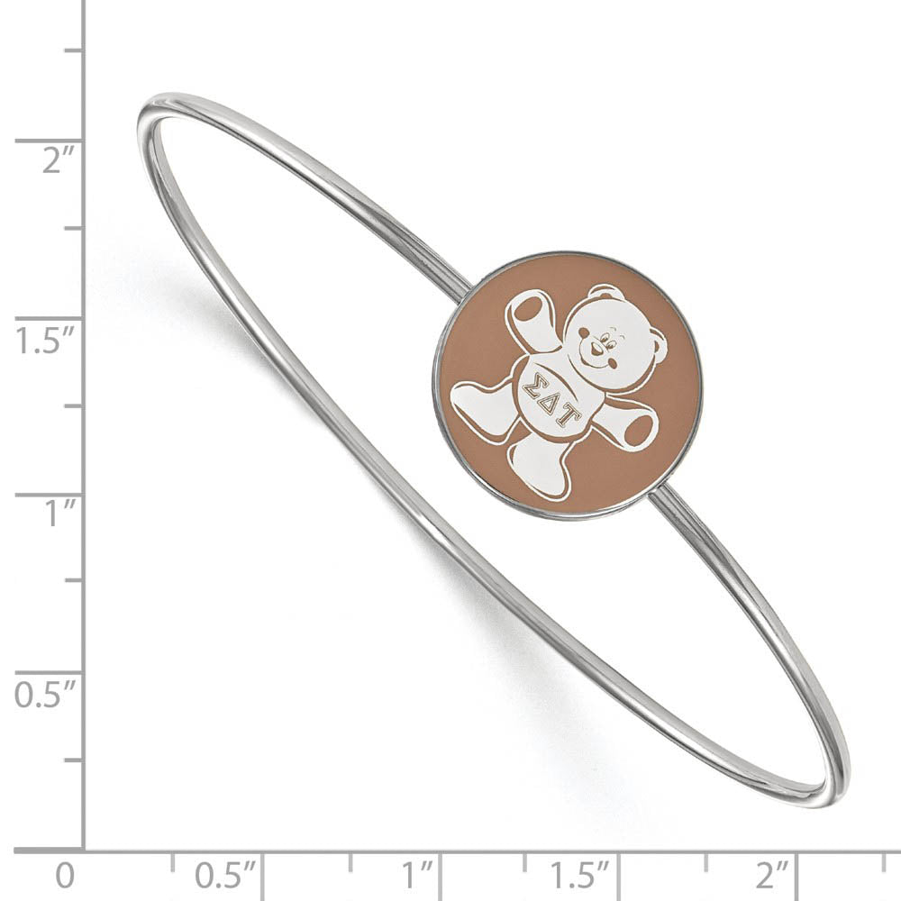Alternate view of the Sterling Silver Sigma Delta Tau Enamel Bangle - 7 in. by The Black Bow Jewelry Co.