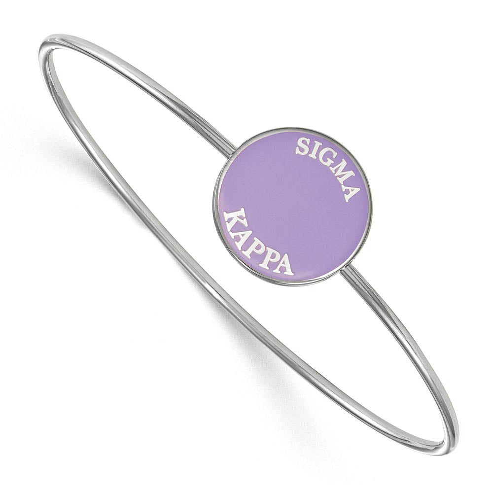 Sterling Silver Sigma Kappa Purple Enamel Bangle - 7 in., Item B15290 by The Black Bow Jewelry Co.