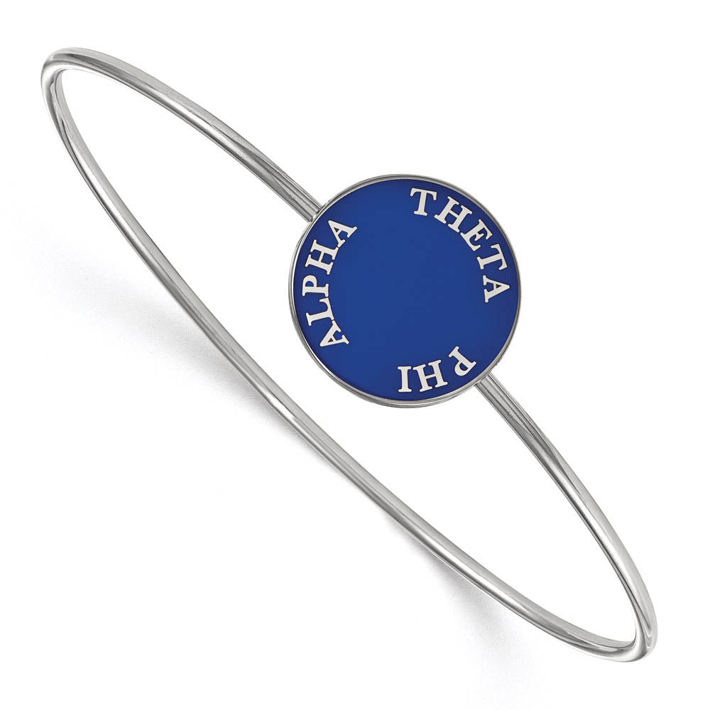 Sterling Silver Theta Phi Alpha Blue Enamel Bangle - 7 in., Item B15304 by The Black Bow Jewelry Co.