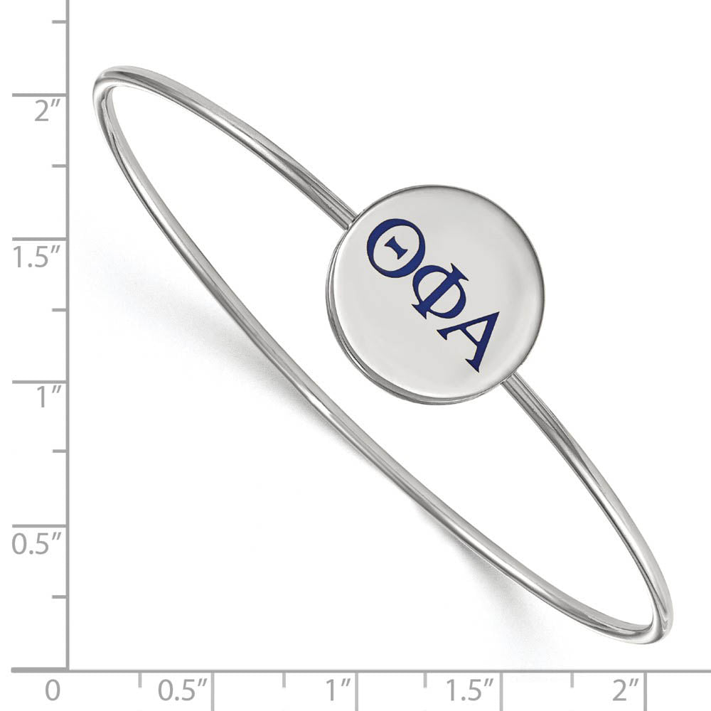 Alternate view of the Sterling Silver Theta Phi Alpha Enamel Greek Letters Bangle - 7 in. by The Black Bow Jewelry Co.