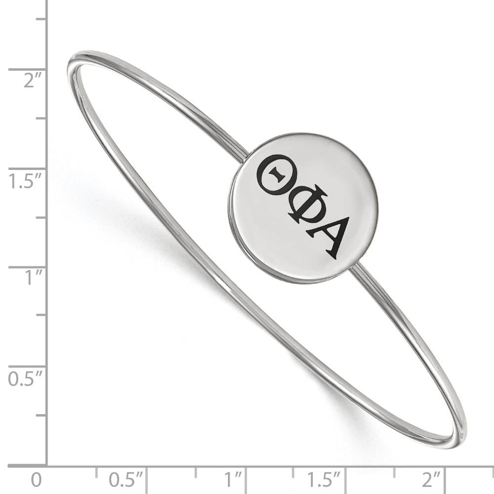 Alternate view of the Sterling Silver Theta Phi Alpha Enamel Bangle - 7 in. by The Black Bow Jewelry Co.