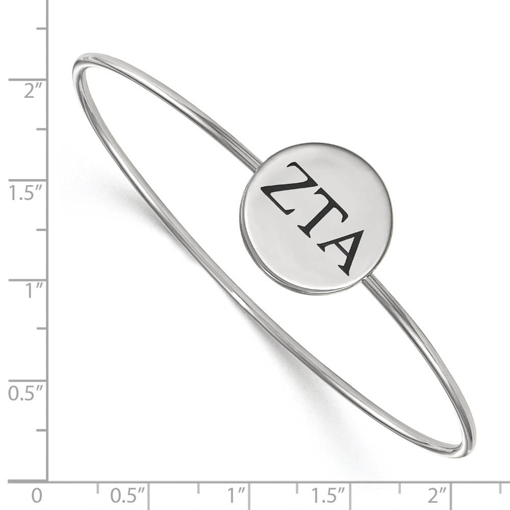 Alternate view of the Sterling Silver Zeta Tau Alpha Enamel Bangle - 7 in. by The Black Bow Jewelry Co.