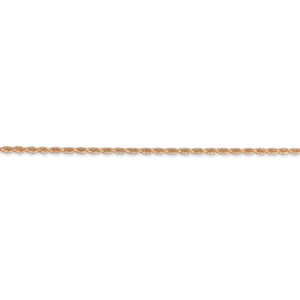 Alternate view of the 14k Rose Gold 1.5mm Handmade D/C Solid Rope Chain Bracelet by The Black Bow Jewelry Co.
