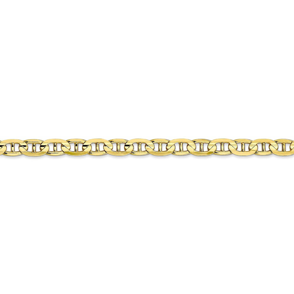 Alternate view of the 10k Yellow Gold 4.5mm Solid Concave Anchor Chain Bracelet by The Black Bow Jewelry Co.