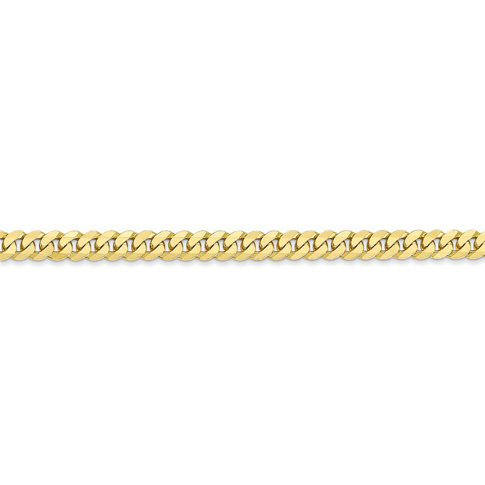 Alternate view of the 3.2mm 10k Yellow Gold Flat Beveled Curb Chain Bracelet by The Black Bow Jewelry Co.