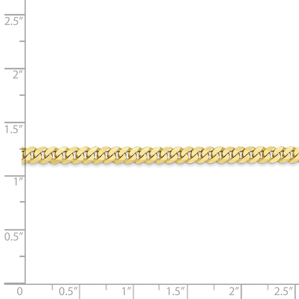 Alternate view of the 3.2mm 10k Yellow Gold Flat Beveled Curb Chain Bracelet by The Black Bow Jewelry Co.