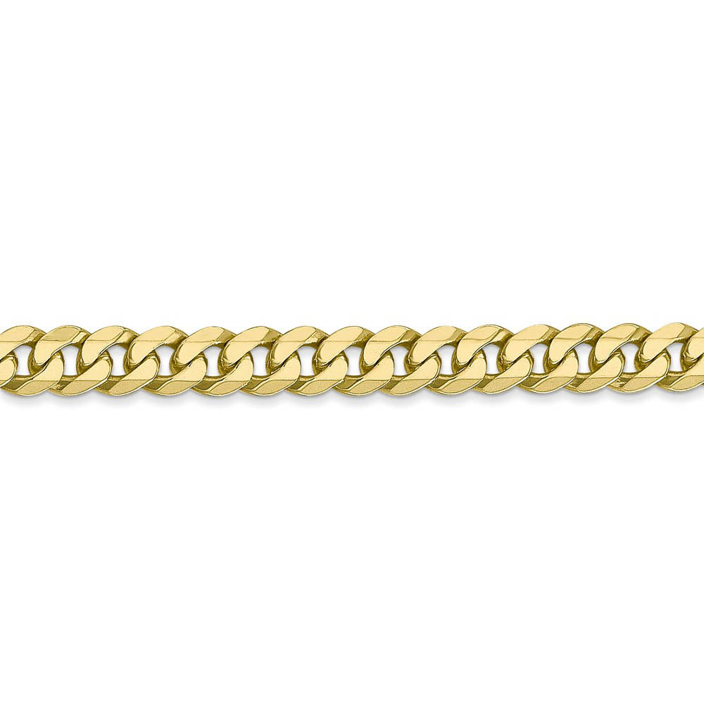 Alternate view of the 5.75mm 10k Yellow Gold Flat Beveled Curb Chain Bracelet by The Black Bow Jewelry Co.