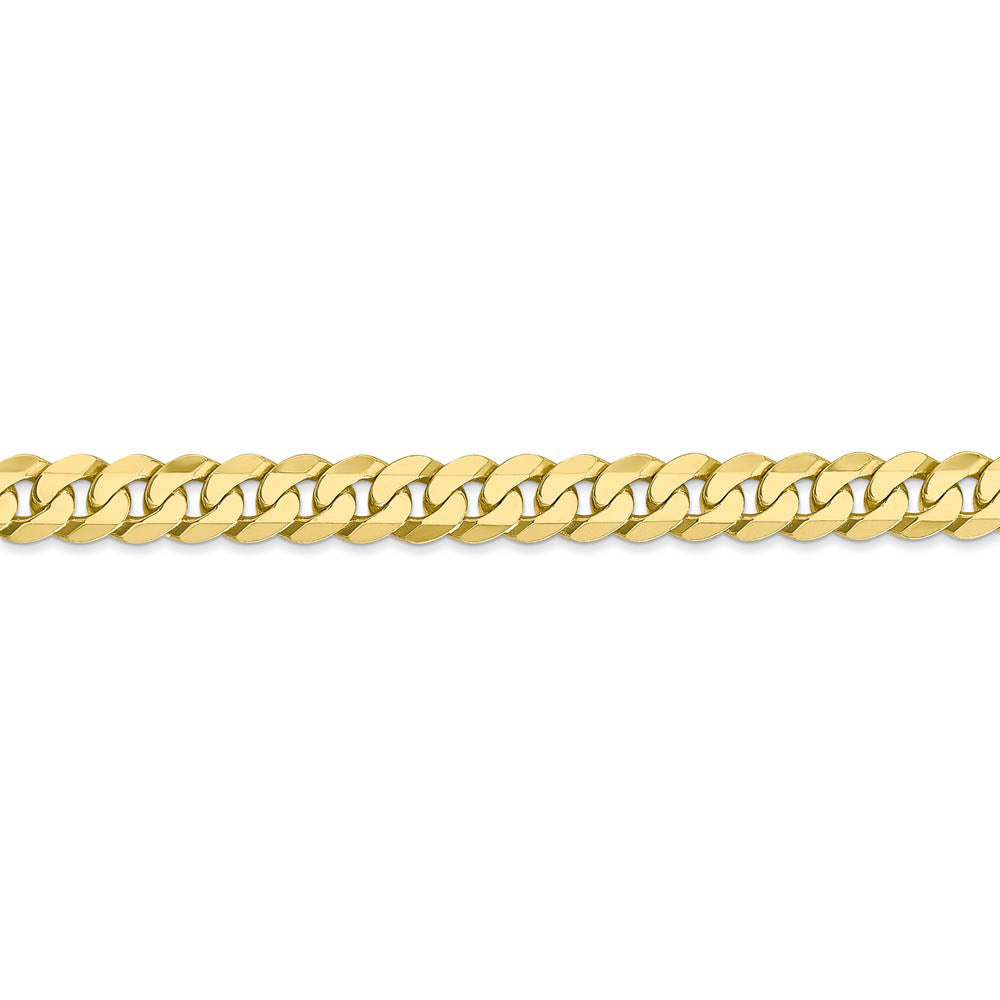 Alternate view of the Men's 6.25mm 10k Yellow Gold Flat Beveled Curb Chain Bracelet by The Black Bow Jewelry Co.