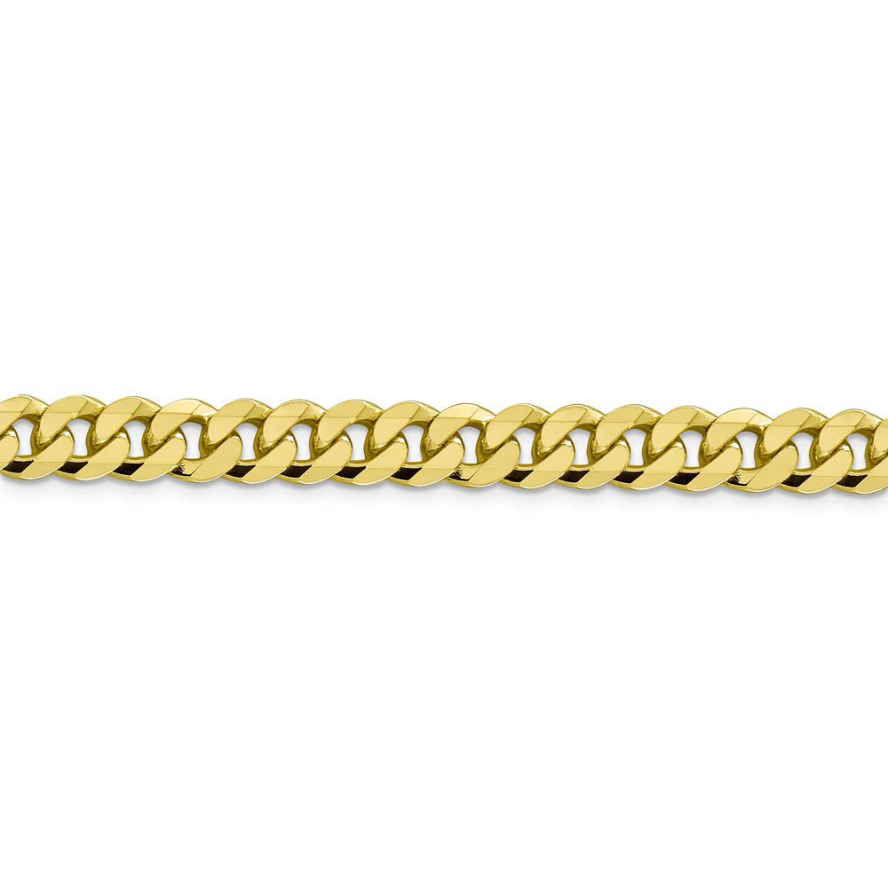 Alternate view of the Men's 8.25mm 10k Yellow Gold Flat Beveled Curb Chain Bracelet by The Black Bow Jewelry Co.