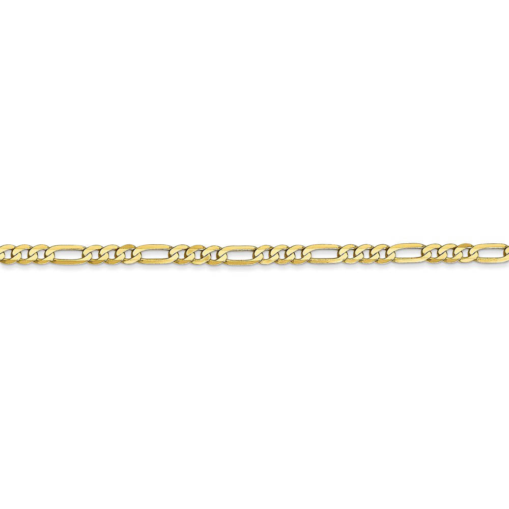Alternate view of the 2.75mm 10k Yellow Gold Flat Figaro Chain Bracelet by The Black Bow Jewelry Co.
