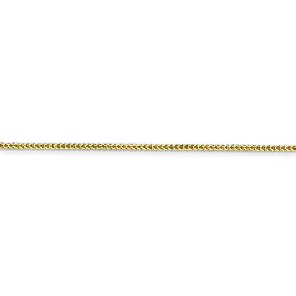 Alternate view of the 1.3mm 10k Yellow Gold Solid Franco Chain Bracelet by The Black Bow Jewelry Co.