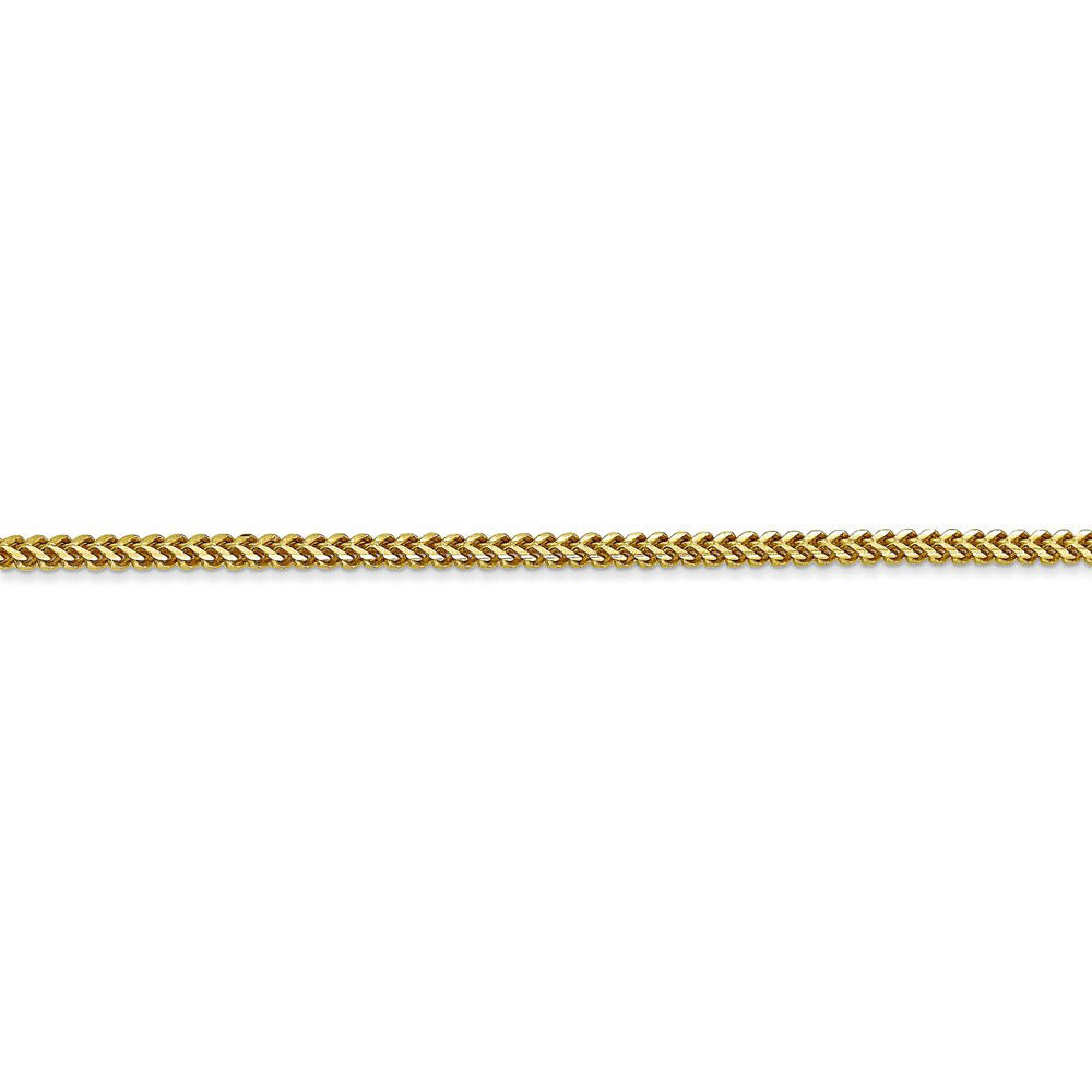 Alternate view of the 1.5mm 10k Yellow Gold Solid Franco Chain Bracelet by The Black Bow Jewelry Co.
